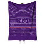 tcu horned frogs handdrawn stripes purple quilt blanket best selling