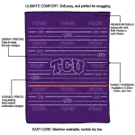 tcu horned frogs handdrawn stripes purple quilt blanket best selling