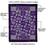 tcu horned frogs helmet heart purple quilt blanket best selling