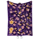 tcu horned frogs hibiscus foliage purple quilt blanket best selling
