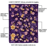 tcu horned frogs hibiscus foliage purple quilt blanket best selling