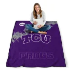 tcu horned frogs paint trail purple quilt blanket best selling