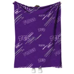 tcu horned frogs sketch lines purple quilt blanket best selling