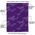 tcu horned frogs sketch lines purple quilt blanket best selling