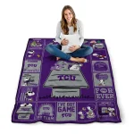 tcu horned frogs snoopy love purple quilt blanket best selling