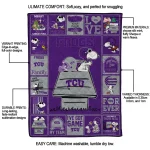 tcu horned frogs snoopy love purple quilt blanket best selling