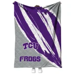 tcu horned frogs stroke art purple white quilt blanket best selling