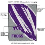 tcu horned frogs stroke art purple white quilt blanket best selling