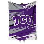tcu horned frogs wild lines purple white quilt blanket best selling