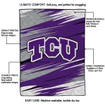 tcu horned frogs wild lines purple white quilt blanket best selling