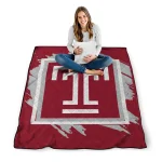 temple owls block border red quilt blanket best selling