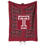 temple owls bold red quilt blanket best selling