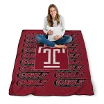 temple owls bold red quilt blanket best selling