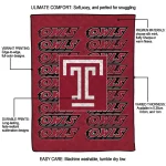 temple owls bold red quilt blanket best selling