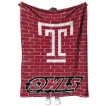 temple owls brick grid red quilt blanket best selling