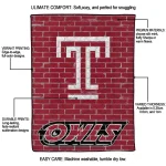temple owls brick grid red quilt blanket best selling