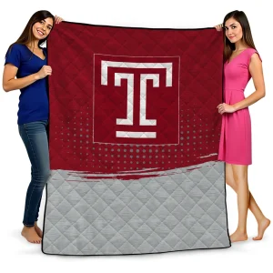 temple owls dot illusion red quilt blanket best selling