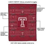 temple owls handdrawn stripes red quilt blanket best selling