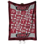 temple owls helmet heart red quilt blanket best selling
