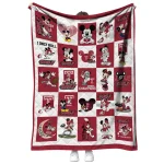 temple owls mickey mouse motif red white quilt blanket best selling