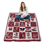 temple owls mickey mouse motif red white quilt blanket best selling