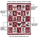 temple owls mickey mouse motif red white quilt blanket best selling