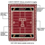 temple owls mickey player red quilt blanket best selling