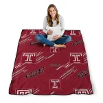 temple owls sketch lines red quilt blanket best selling