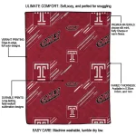 temple owls sketch lines red quilt blanket best selling