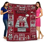 temple owls snoopy love red quilt blanket best selling