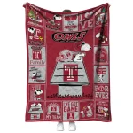 temple owls snoopy love red quilt blanket best selling