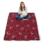 temple owls solid classic red quilt blanket best selling