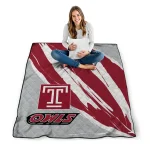 temple owls stroke art red white quilt blanket best selling