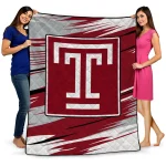 temple owls wild lines red white quilt blanket best selling