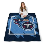 tennessee titans block border navy quilt blanket best selling