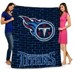 tennessee titans brick grid navy quilt blanket best selling