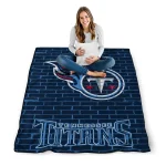 tennessee titans brick grid navy quilt blanket best selling