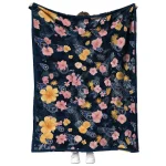 tennessee titans hibiscus foliage navy quilt blanket best selling