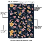 tennessee titans hibiscus foliage navy quilt blanket best selling