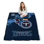 tennessee titans shield badge navy quilt blanket best selling