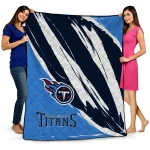 tennessee titans stroke art navy white quilt blanket best selling