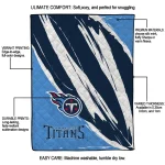 tennessee titans stroke art navy white quilt blanket best selling