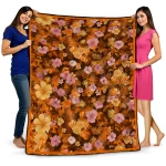 tennessee volunteers hibiscus foliage orange quilt blanket best selling