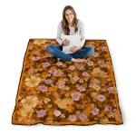 tennessee volunteers hibiscus foliage orange quilt blanket best selling