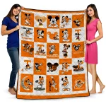 tennessee volunteers mickey mouse motif orange white quilt blanket best selling