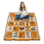 tennessee volunteers mickey mouse motif orange white quilt blanket best selling