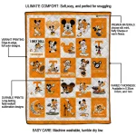 tennessee volunteers mickey mouse motif orange white quilt blanket best selling