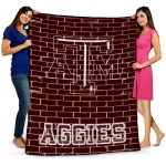 texas am aggies brick grid maroon quilt blanket best selling