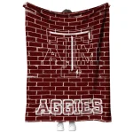 texas am aggies brick grid maroon quilt blanket best selling