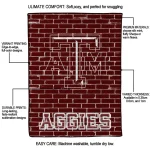 texas am aggies brick grid maroon quilt blanket best selling